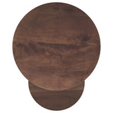  Coaster Furniture Yency 930330 2-piece Round Mango Wood Nesting Table Set - Dark Brown Mango IMAGE 5