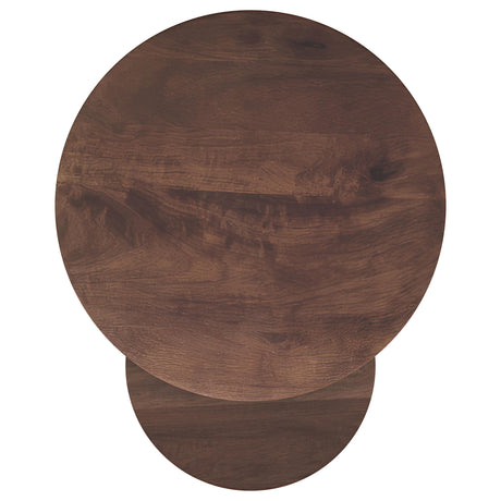  Coaster Furniture Yency 930330 2-piece Round Mango Wood Nesting Table Set - Dark Brown Mango IMAGE 5