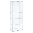  Coaster Furniture Delphinium 950170WHT 4-Shelf Clear Glass Curio Display Cabinet - White IMAGE 1