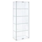  Coaster Furniture Delphinium 950170WHT 4-Shelf Clear Glass Curio Display Cabinet - White IMAGE 1