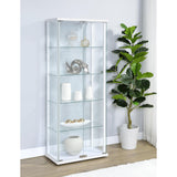  Coaster Furniture Delphinium 950170WHT 4-Shelf Clear Glass Curio Display Cabinet - White IMAGE 10