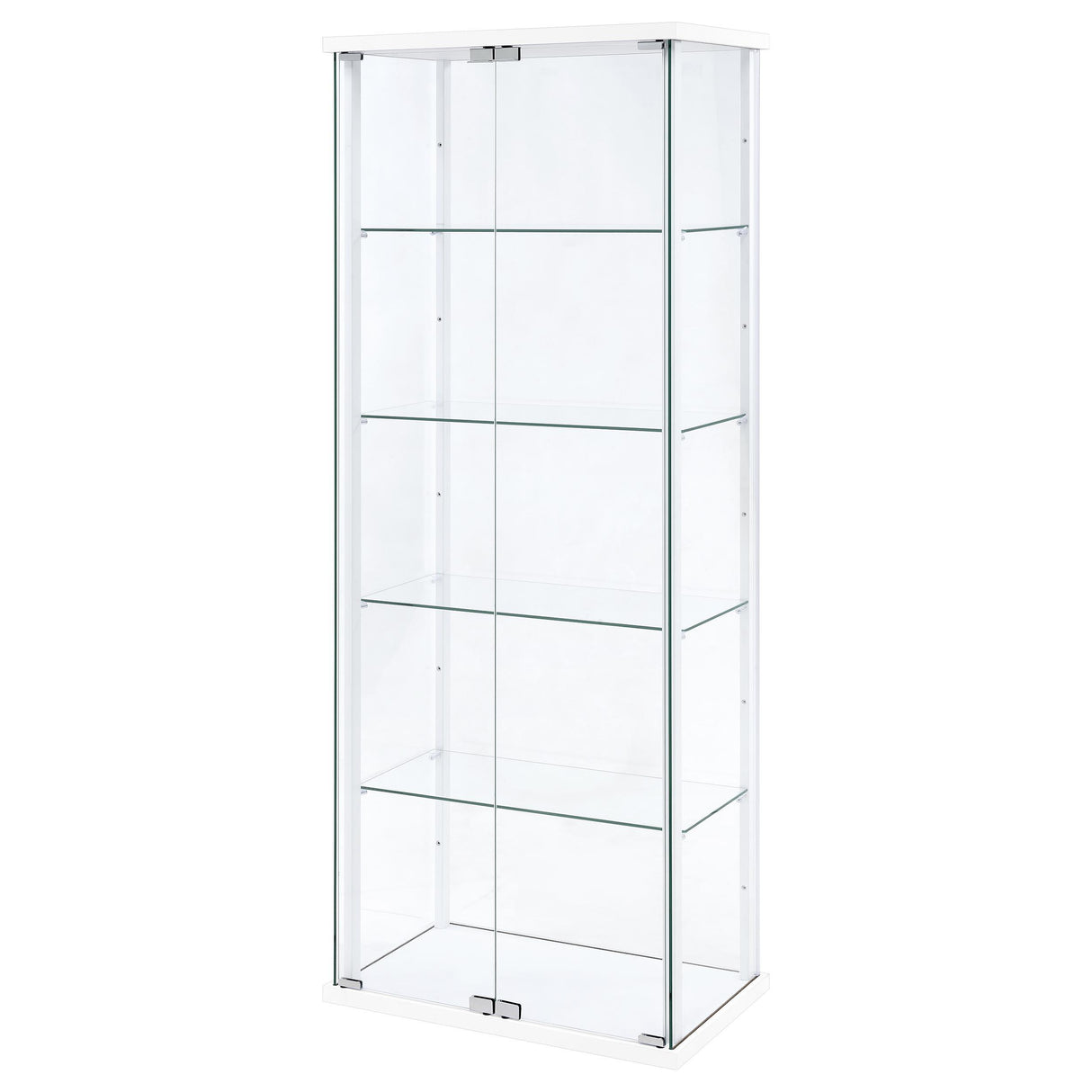  Coaster Furniture Delphinium 950170WHT 4-Shelf Clear Glass Curio Display Cabinet - White IMAGE 12