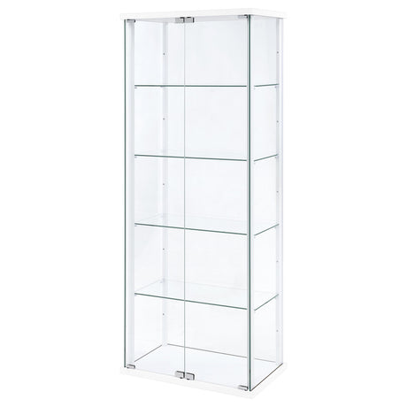 Coaster Furniture Delphinium 950170WHT 4-Shelf Clear Glass Curio Display Cabinet - White IMAGE 12
