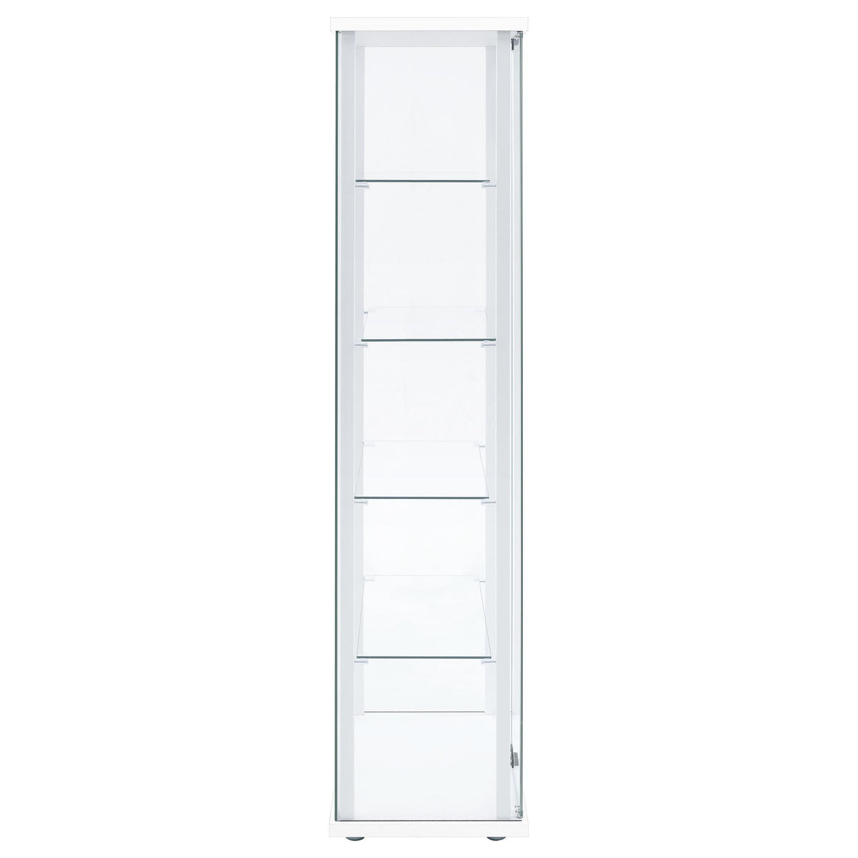  Coaster Furniture Delphinium 950170WHT 4-Shelf Clear Glass Curio Display Cabinet - White IMAGE 2