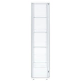  Coaster Furniture Delphinium 950170WHT 4-Shelf Clear Glass Curio Display Cabinet - White IMAGE 2