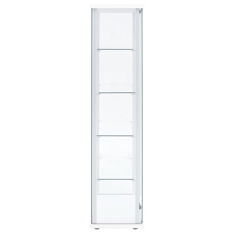  Coaster Furniture Delphinium 950170WHT 4-Shelf Clear Glass Curio Display Cabinet - White IMAGE 2