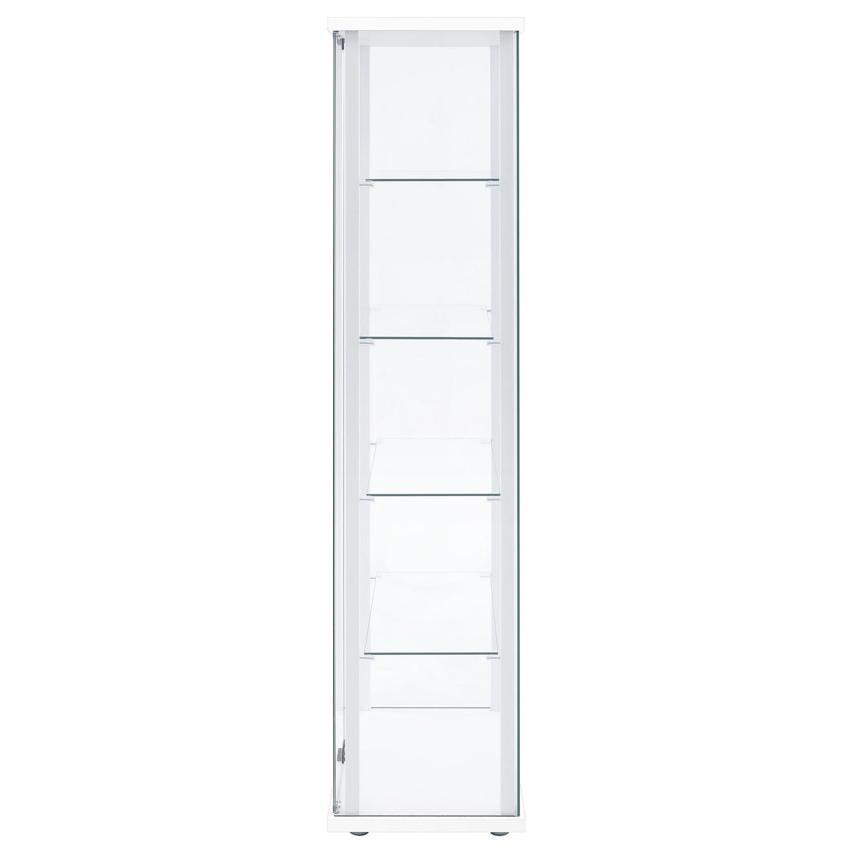  Coaster Furniture Delphinium 950170WHT 4-Shelf Clear Glass Curio Display Cabinet - White IMAGE 3