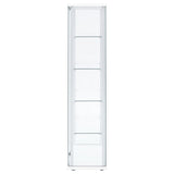  Coaster Furniture Delphinium 950170WHT 4-Shelf Clear Glass Curio Display Cabinet - White IMAGE 3