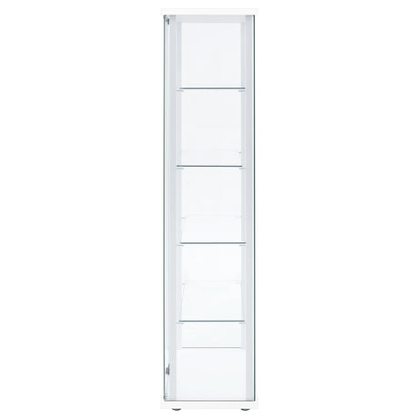  Coaster Furniture Delphinium 950170WHT 4-Shelf Clear Glass Curio Display Cabinet - White IMAGE 3