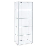  Coaster Furniture Delphinium 950170WHT 4-Shelf Clear Glass Curio Display Cabinet - White IMAGE 4