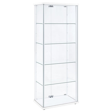  Coaster Furniture Delphinium 950170WHT 4-Shelf Clear Glass Curio Display Cabinet - White IMAGE 4
