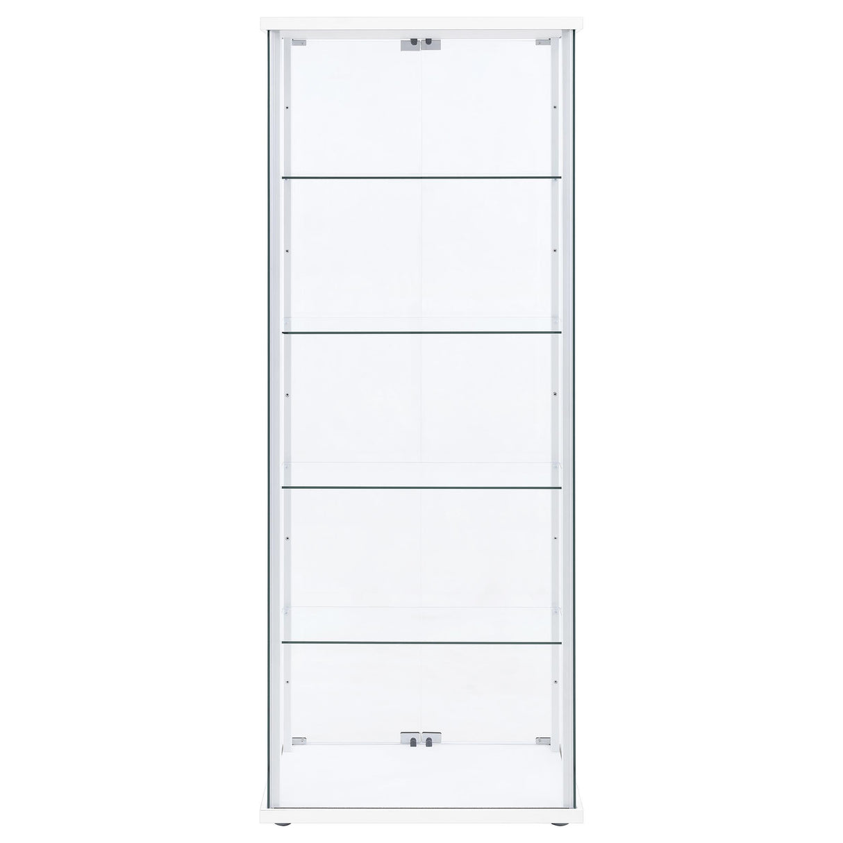  Coaster Furniture Delphinium 950170WHT 4-Shelf Clear Glass Curio Display Cabinet - White IMAGE 6