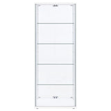  Coaster Furniture Delphinium 950170WHT 4-Shelf Clear Glass Curio Display Cabinet - White IMAGE 6