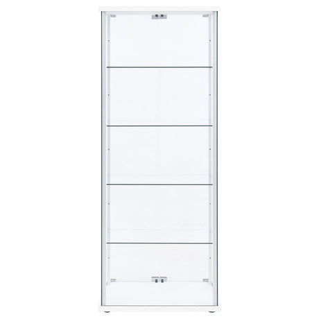  Coaster Furniture Delphinium 950170WHT 4-Shelf Clear Glass Curio Display Cabinet - White IMAGE 6