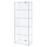  Coaster Furniture Delphinium 950170WHT 4-Shelf Clear Glass Curio Display Cabinet - White IMAGE 8