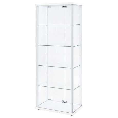  Coaster Furniture Delphinium 950170WHT 4-Shelf Clear Glass Curio Display Cabinet - White IMAGE 8