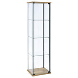  Coaster Furniture Bellatrix 950172MGO 3-shelf Clear Glass Curio Cabinet - Mango IMAGE 1