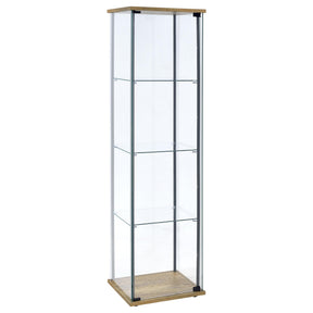  Coaster Furniture Bellatrix 950172MGO 3-shelf Clear Glass Curio Cabinet - Mango IMAGE 1