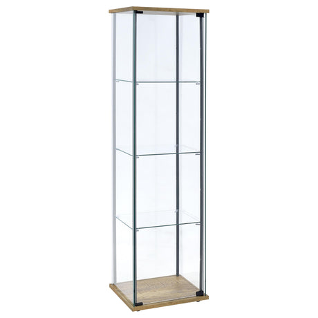  Coaster Furniture Bellatrix 950172MGO 3-shelf Clear Glass Curio Cabinet - Mango IMAGE 1