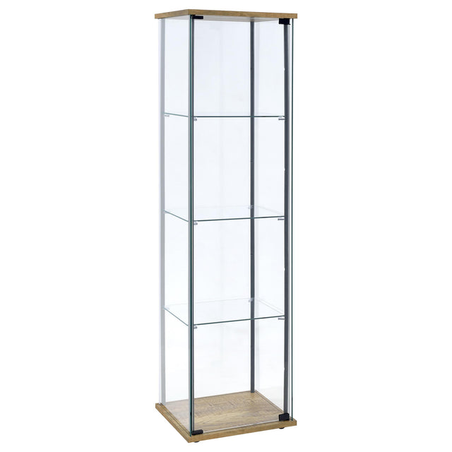 Coaster Furniture Bellatrix 950172MGO 3-shelf Clear Glass Curio Cabinet - Mango IMAGE 1
