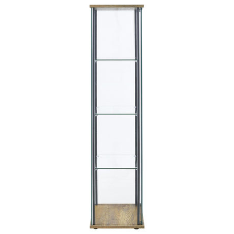  Coaster Furniture Bellatrix 950172MGO 3-shelf Clear Glass Curio Cabinet - Mango IMAGE 2