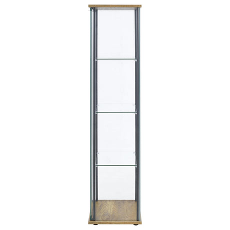  Coaster Furniture Bellatrix 950172MGO 3-shelf Clear Glass Curio Cabinet - Mango IMAGE 3