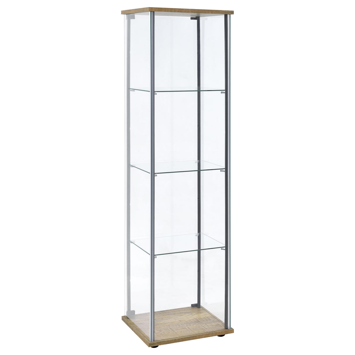  Coaster Furniture Bellatrix 950172MGO 3-shelf Clear Glass Curio Cabinet - Mango IMAGE 4