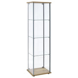  Coaster Furniture Bellatrix 950172MGO 3-shelf Clear Glass Curio Cabinet - Mango IMAGE 4