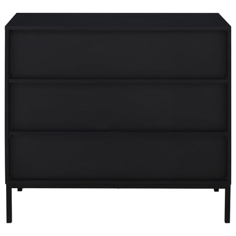  Coaster Furniture Jess 950420 2-door Arched Fluted Glass Accent Cabinet - Black IMAGE 1