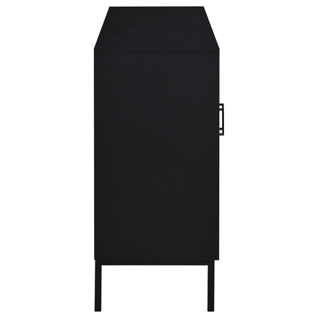  Coaster Furniture Jess 950420 2-door Arched Fluted Glass Accent Cabinet - Black IMAGE 4