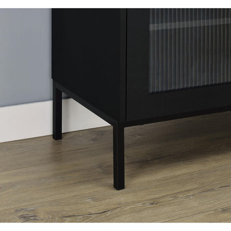  Coaster Furniture Jess 950420 2-door Arched Fluted Glass Accent Cabinet - Black IMAGE 9
