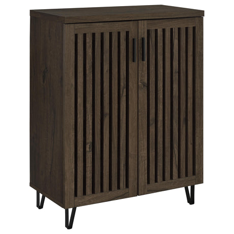  Coaster Furniture Brixton 950423 2-door Entryway Shoe Storage Cabinets - Smoked Oak IMAGE 1