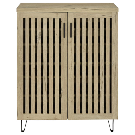  Coaster Furniture Brixton 950424 2-door Entryway Shoe Storage Cabinets - White Oak IMAGE 2