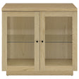  Coaster Furniture Tilbury 950429 2-door Glass Front Accent Display Cabinet - Light Oak IMAGE 1