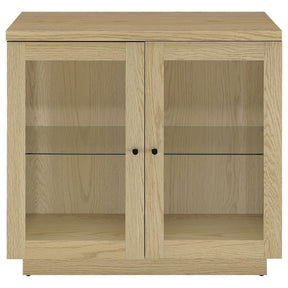  Coaster Furniture Tilbury 950429 2-door Glass Front Accent Display Cabinet - Light Oak IMAGE 1