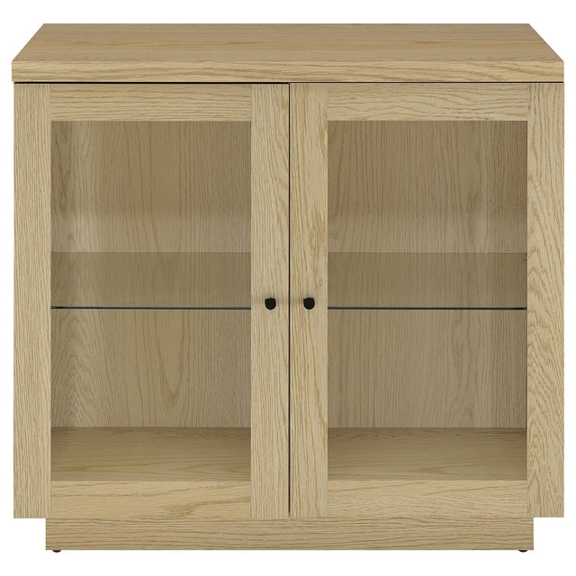  Coaster Furniture Tilbury 950429 2-door Glass Front Accent Display Cabinet - Light Oak IMAGE 1
