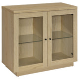  Coaster Furniture Tilbury 950429 2-door Glass Front Accent Display Cabinet - Light Oak IMAGE 2