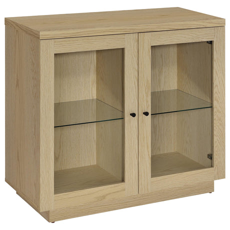  Coaster Furniture Tilbury 950429 2-door Glass Front Accent Display Cabinet - Light Oak IMAGE 2