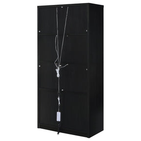 Coaster Furniture Riva 950432 4-door Tall Accent Display Cabinet LED Lighting - Black IMAGE 1