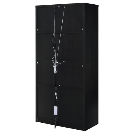  Coaster Furniture Riva 950432 4-door Tall Accent Display Cabinet LED Lighting - Black IMAGE 1