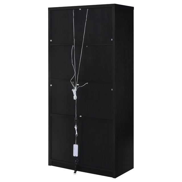  Coaster Furniture Riva 950432 4-door Tall Accent Display Cabinet LED Lighting - Black IMAGE 1