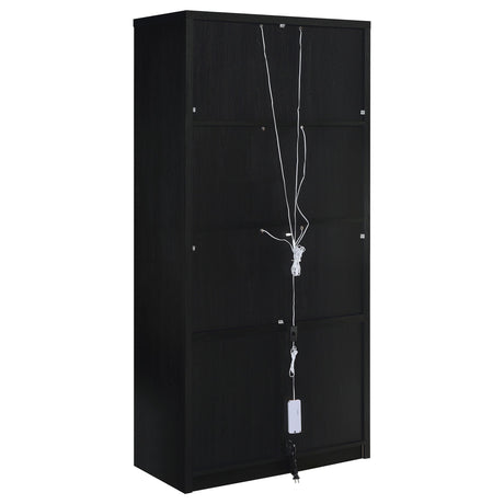  Coaster Furniture Riva 950432 4-door Tall Accent Display Cabinet LED Lighting - Black IMAGE 10