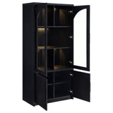  Coaster Furniture Riva 950432 4-door Tall Accent Display Cabinet LED Lighting - Black IMAGE 11