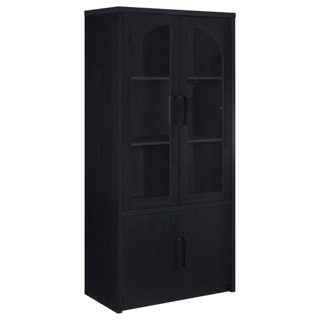  Coaster Furniture Riva 950432 4-door Tall Accent Display Cabinet LED Lighting - Black IMAGE 2