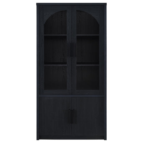  Coaster Furniture Riva 950432 4-door Tall Accent Display Cabinet LED Lighting - Black IMAGE 3