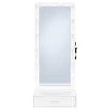  Coaster Furniture Spector 960954 1-drawer Lighted Full-Length Floor Mirror - White High Gloss IMAGE 4