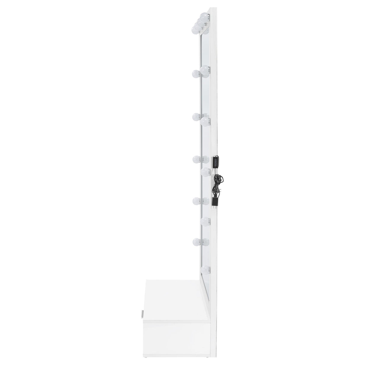  Coaster Furniture Spector 960954 1-drawer Lighted Full-Length Floor Mirror - White High Gloss IMAGE 7