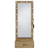  Coaster Furniture Spector 960965 1-drawer Lighted Full-Length Floor Mirror - Mango IMAGE 5