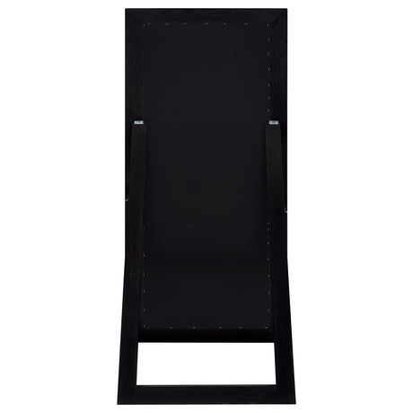  Coaster Furniture Cadence 961653 Tempered Glass Full Length Standing Mirror - Black Oak IMAGE 4