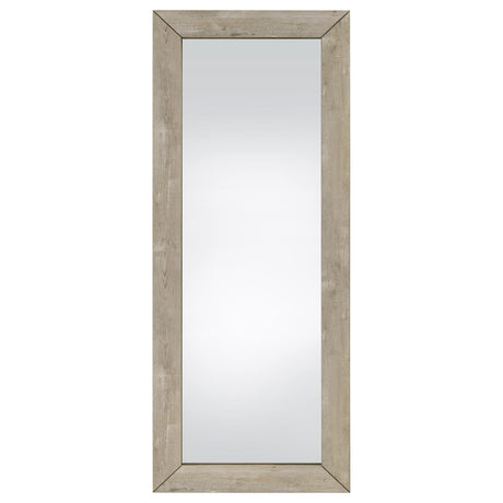  Coaster Furniture Cadence 961655 Tempered Glass Full Length Mirror - Grey Washed Oak IMAGE 2